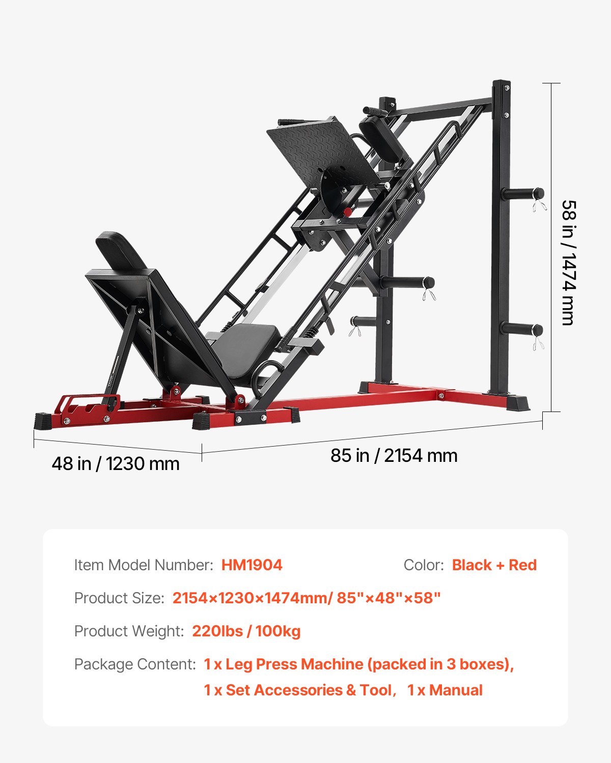Leg Press Hack Squat Combo Machine Adjustable Lower Body Special for Home Gym