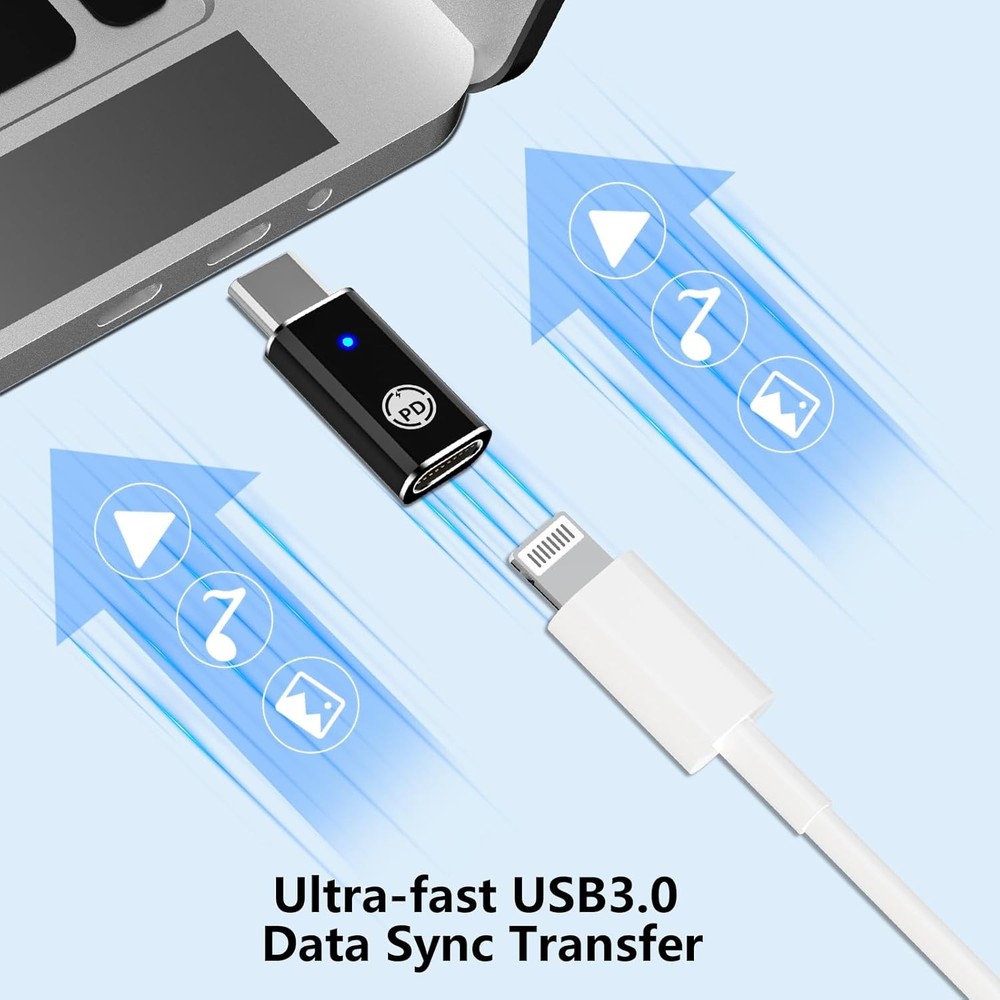 MFi Certified Lightning to USB C Adapter Stuffcool 4Pack for iPhone