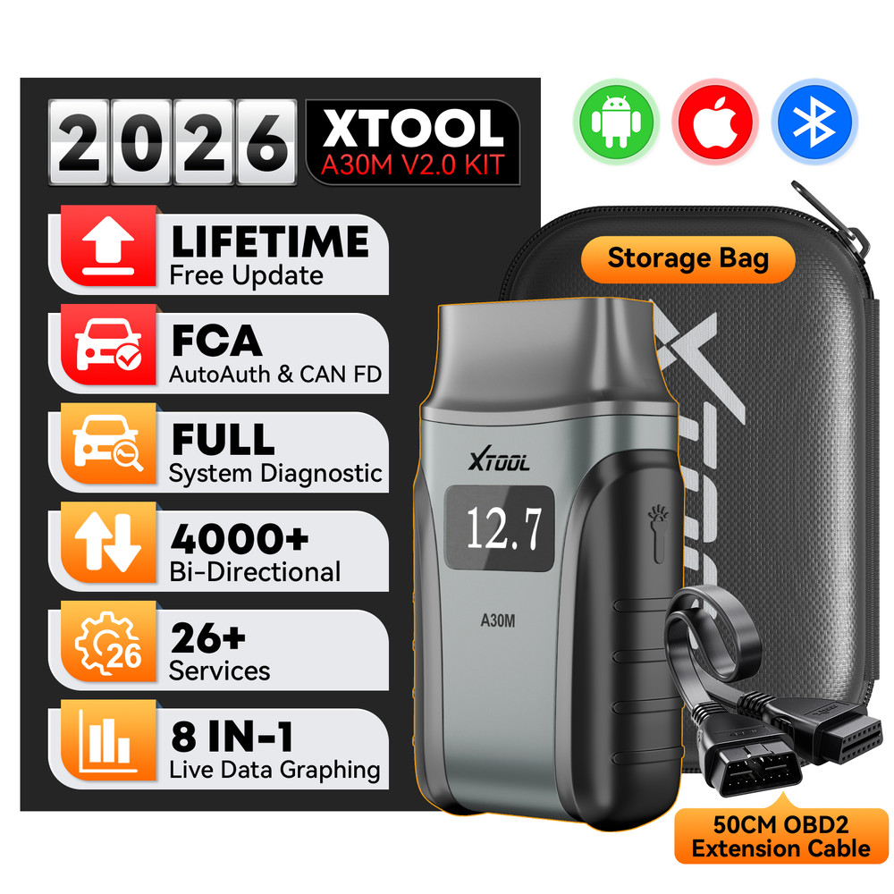 XTOOL A30M V2.0 KIT BT OBD2 Scanner Code Reader Full System Car Diagnostic Tool