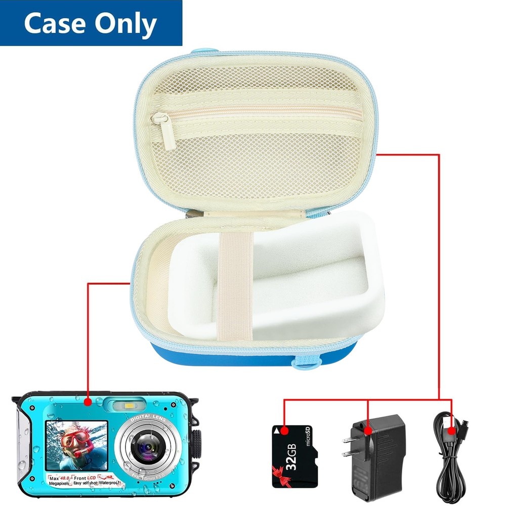 Underwater Camera Case Compatible With YISENCE Trsunow Waterproof Deep Blue