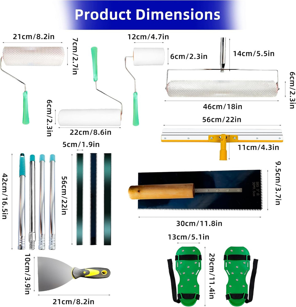 Spiked Roller for Self Leveling, Epoxy Roller Kit with Spiked Roller with Splash