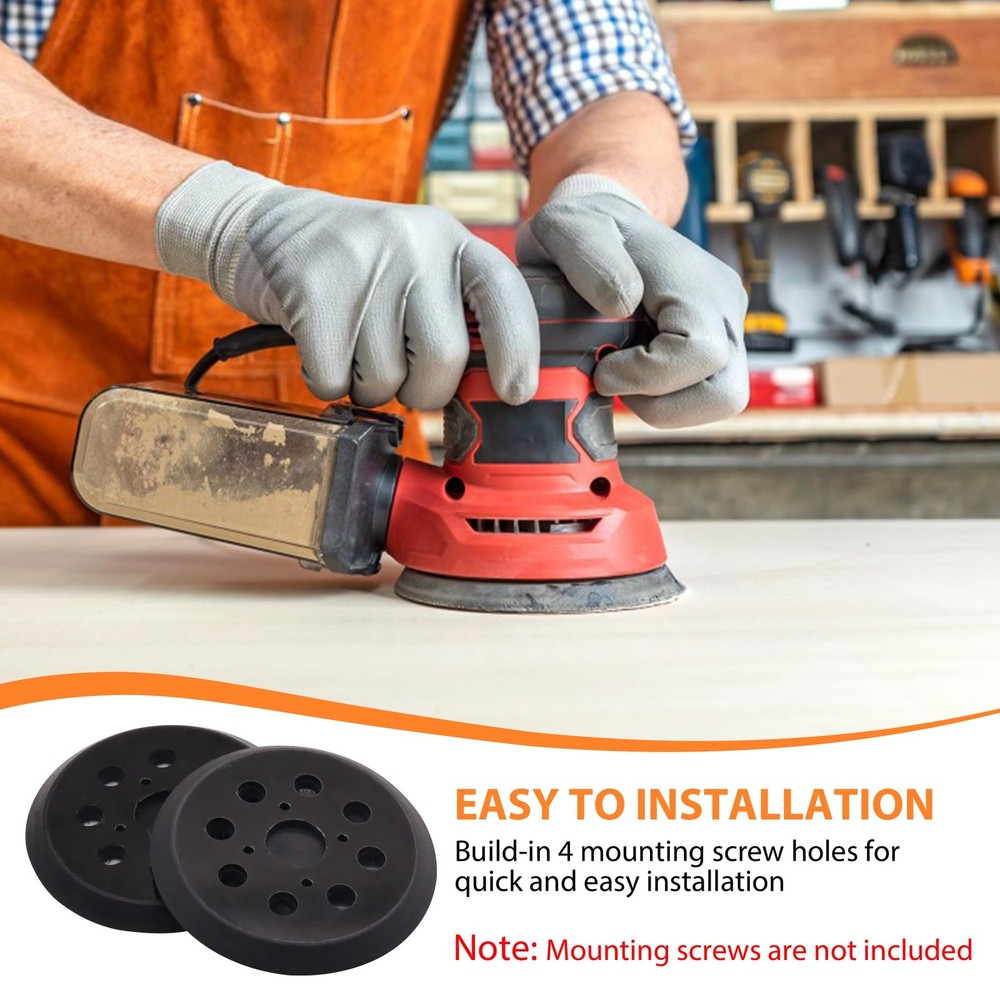 5-Inch Sander Replacement Pad, Universal Hook and Loop Orbital Black