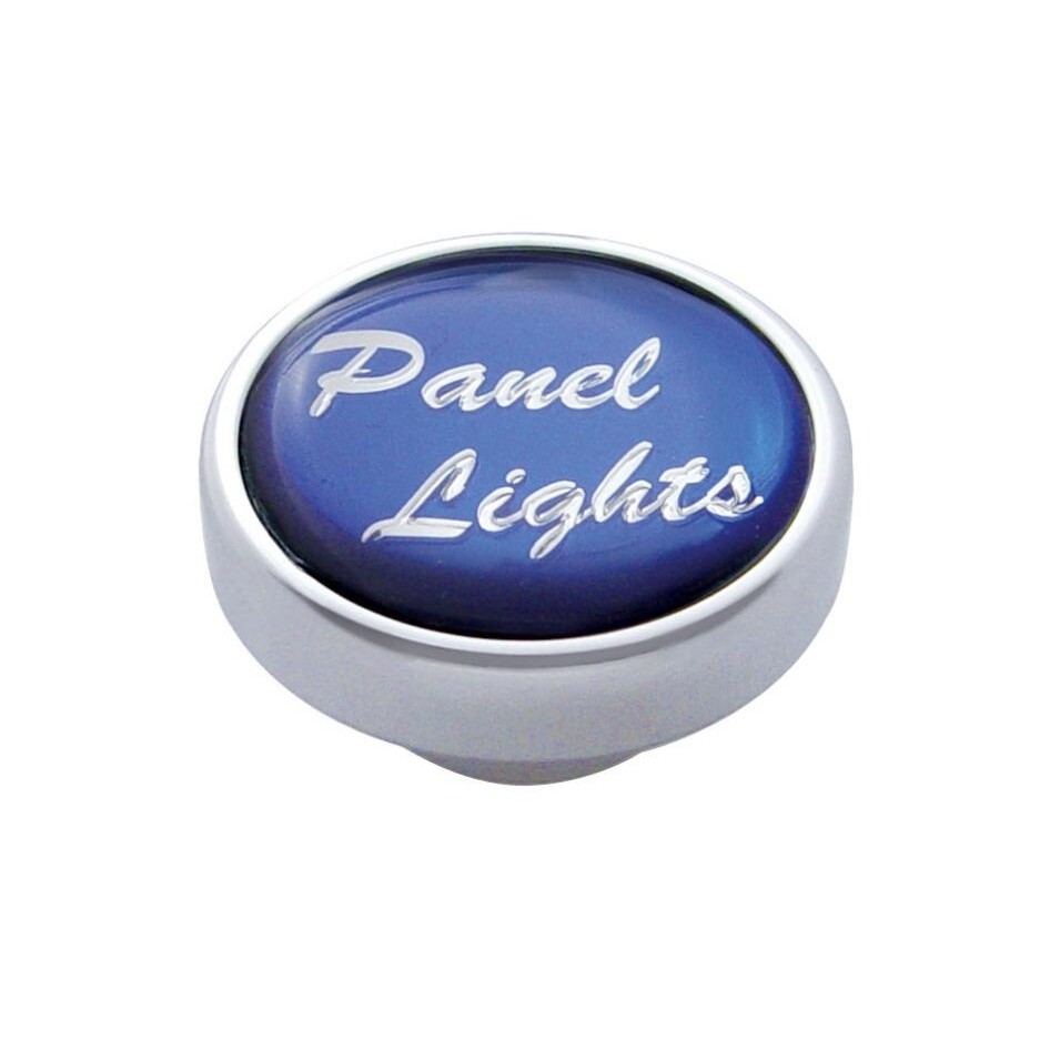 Small Chrome "Panel Lights" Dash Knob - Blue Glossy Sticker