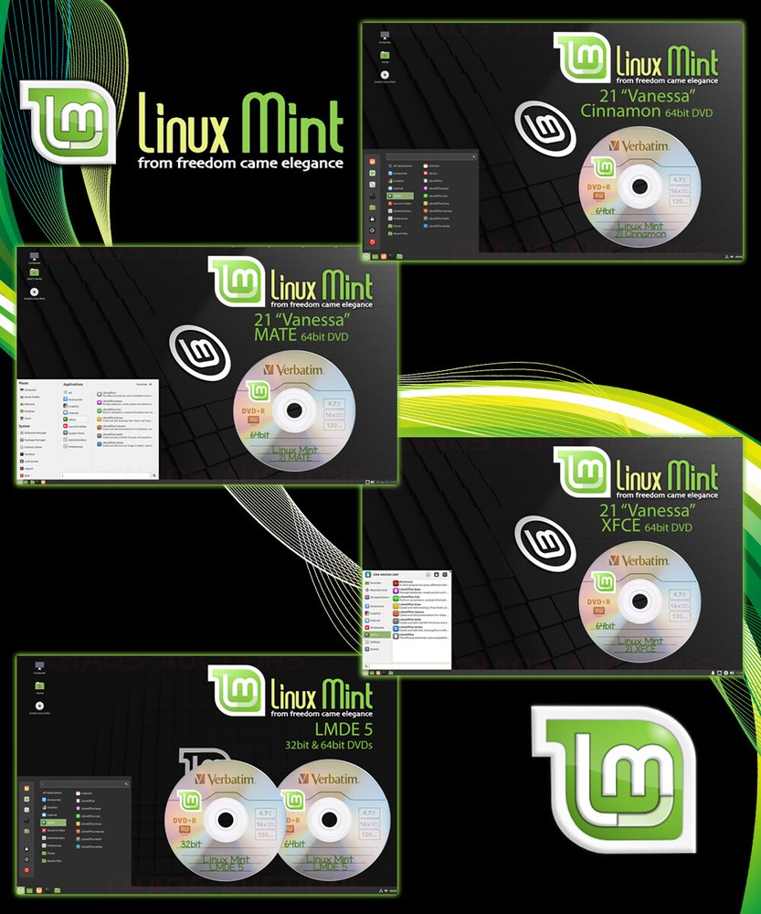 LINUX MINT 21 VANESSA INSTALL & LIVE DVD Editions