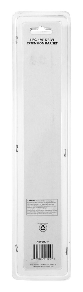 Cal-Hawk 4pc 1/4" Drive Extension Bar Set