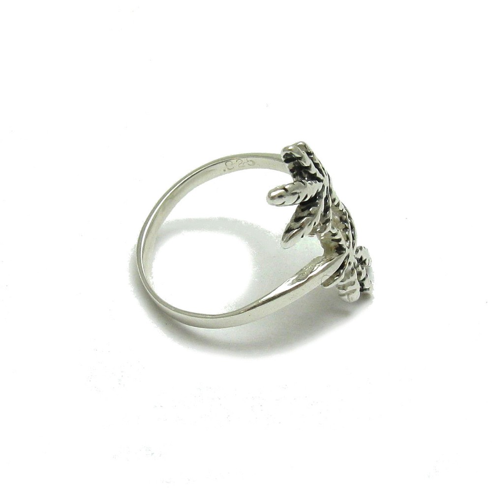 Light Genuine Sterling Silver Ring Solid 925 Marijuana Cannabis Ganja Handmade