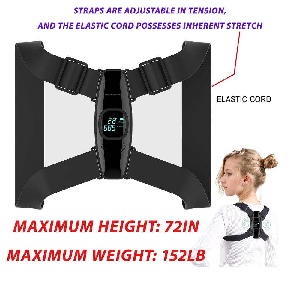 Upgraded Smart Posture Corrector Adjustable Posture Correction Angle with Vib...