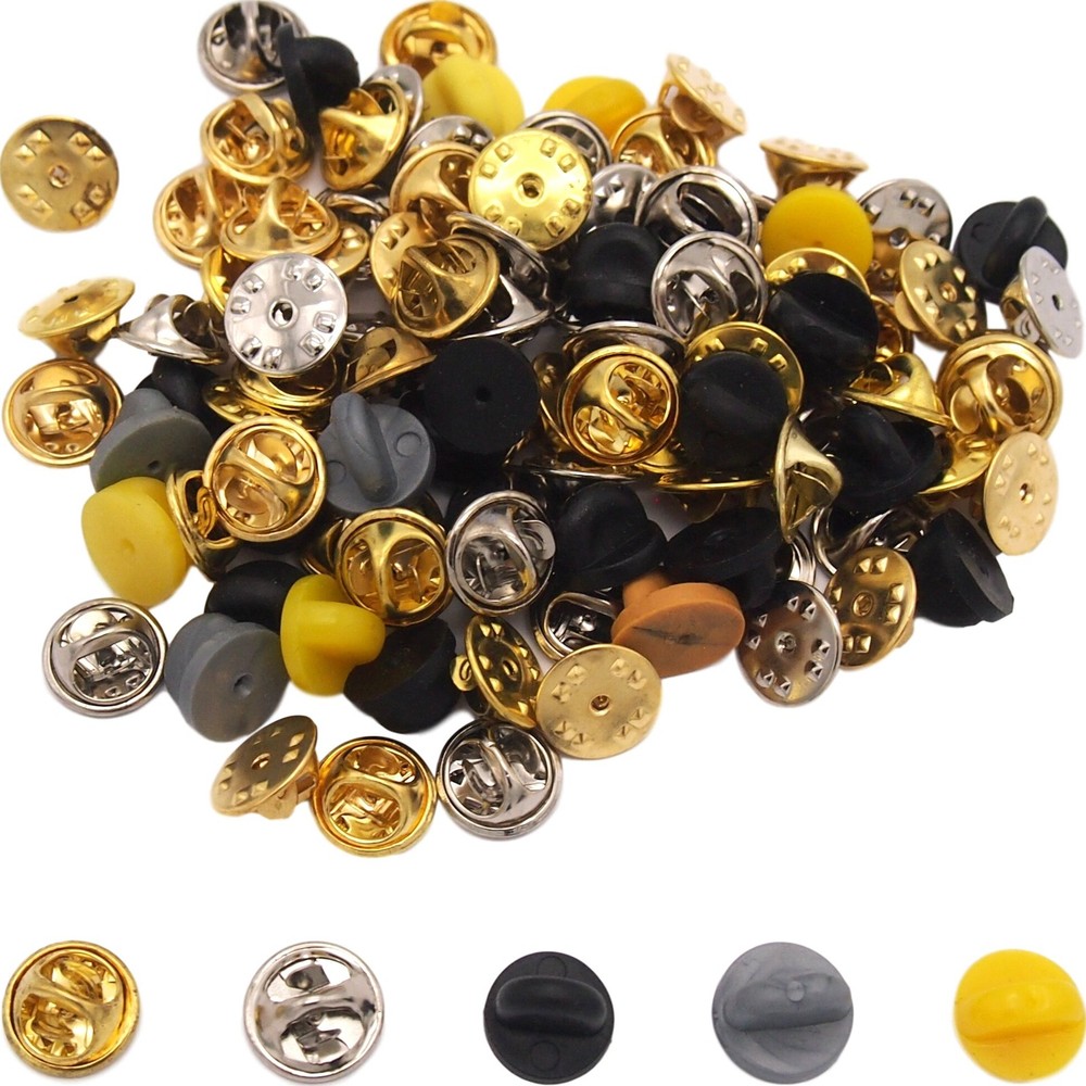 Assorted Plastic Locking Butterfly Lapel Pin Backs Clasp Clutches Guards 50Grams