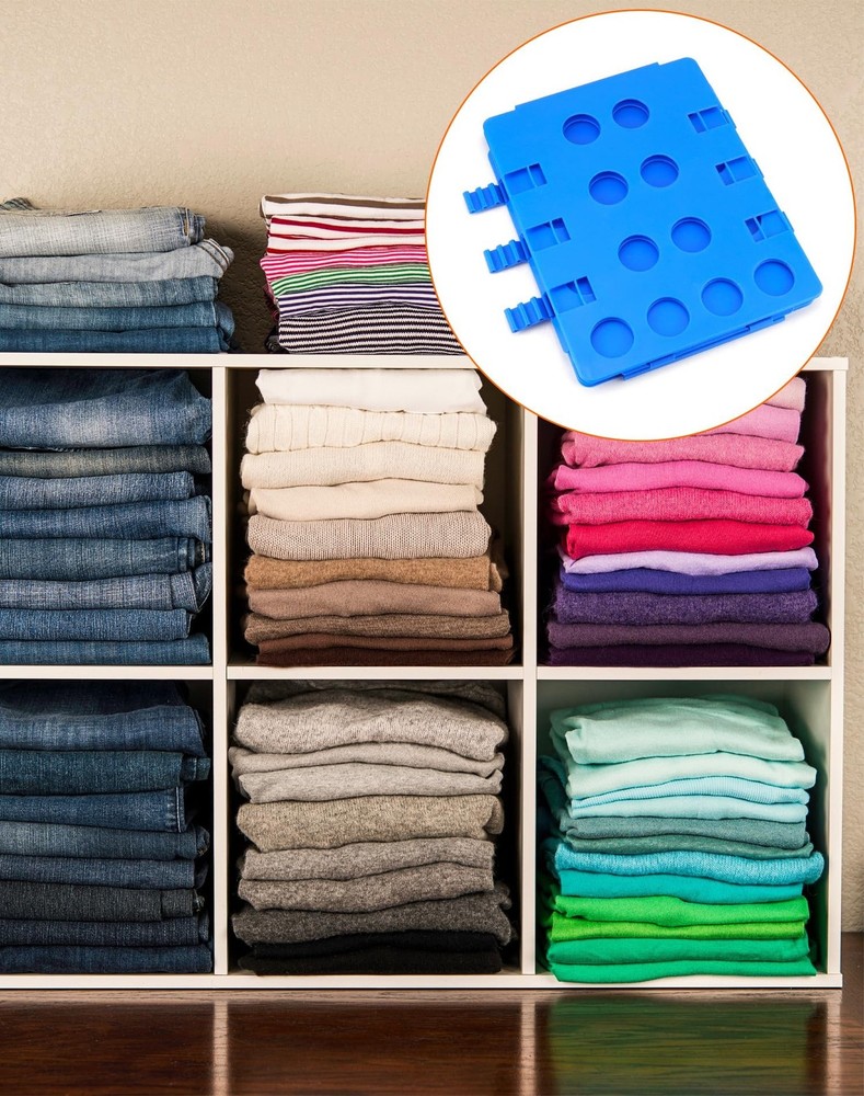 QWORK PP Composite Folding Board, 2 Pack Folding Clothes Board - Black + Blue...