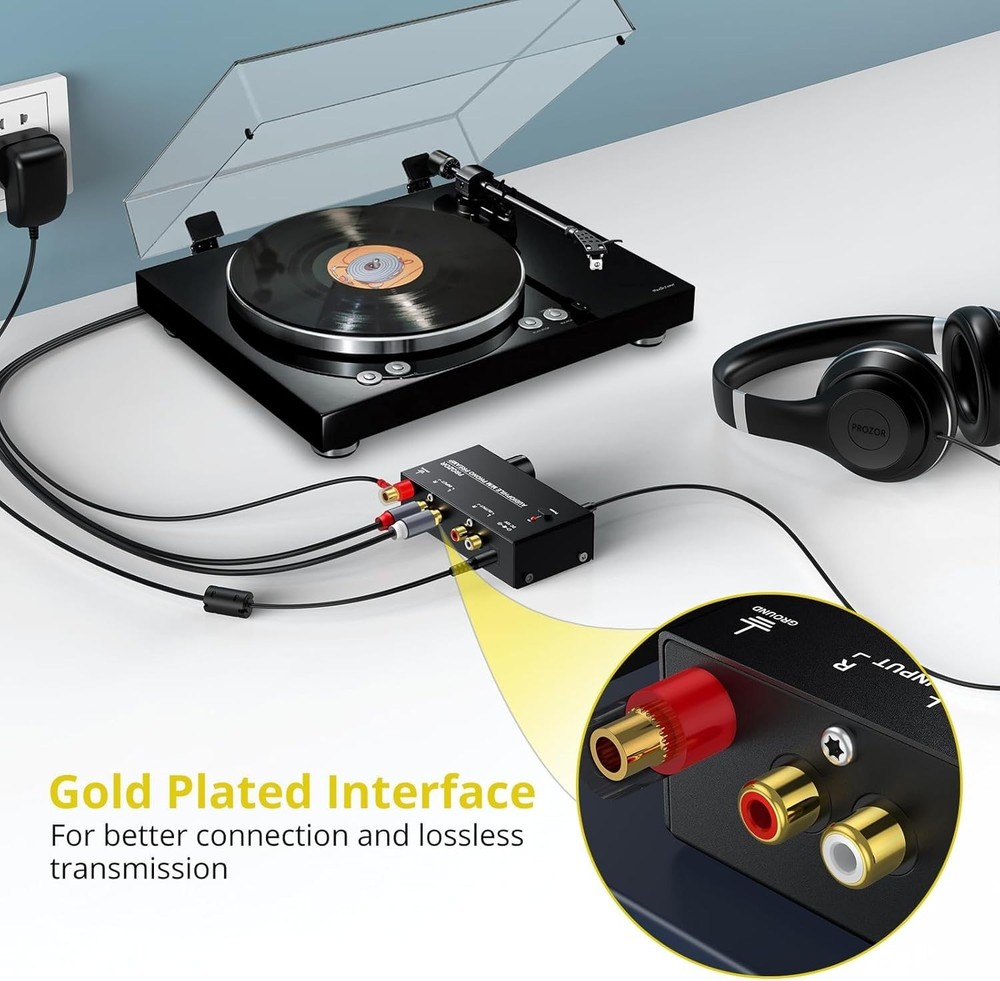 High-Performance M/M Phono Preamp with RCA Inputs & Volume Control, 63dB Gain