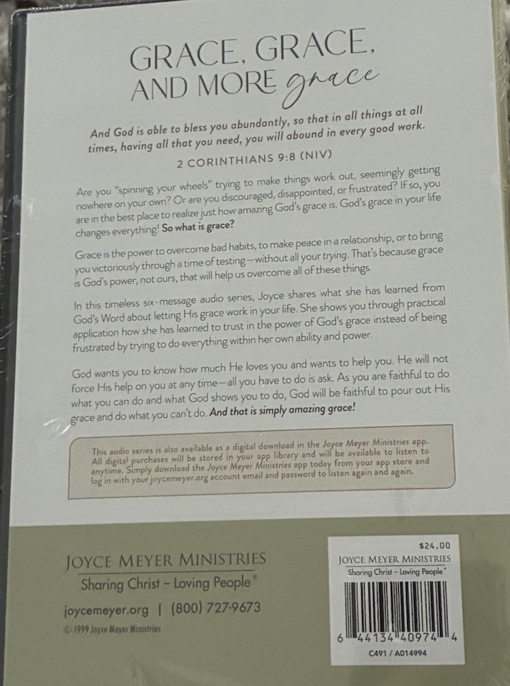 Joyce Meyer Grace, Grace, and More Grace Teaching on Audio CD