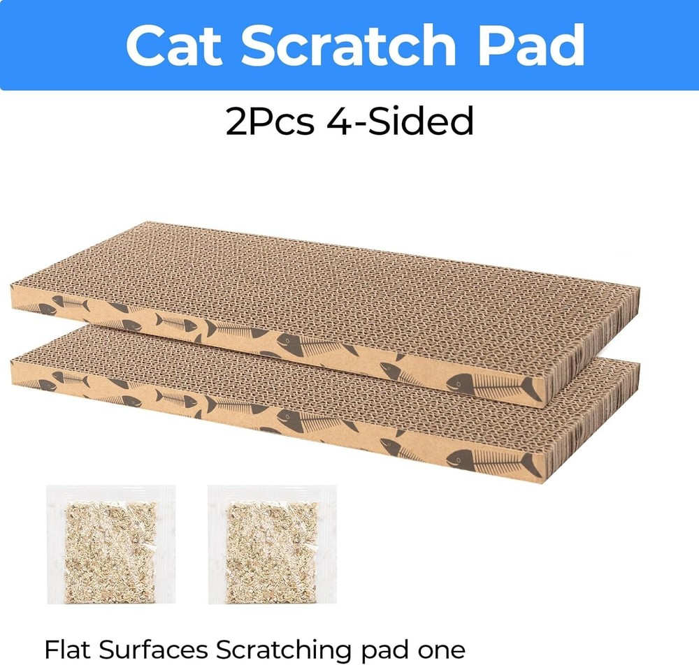 Splicing Cat Scratch Pad for Indoor Cats & Kittens, 2 Pack Cardboard Cat Scratch