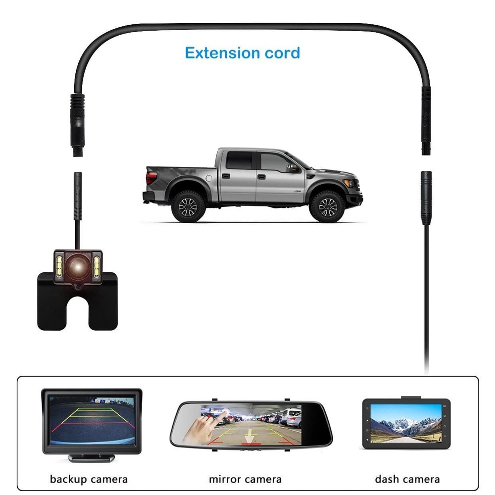 Versatile 4Pin Rearview Dashcam Extension Cable - 3Ft for Easy Installation
