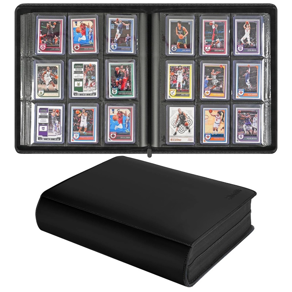 Sibonic 9 Pocket TopLoader Binder, Holds 360 3”x4” Toploader Hard Cases, Slee...