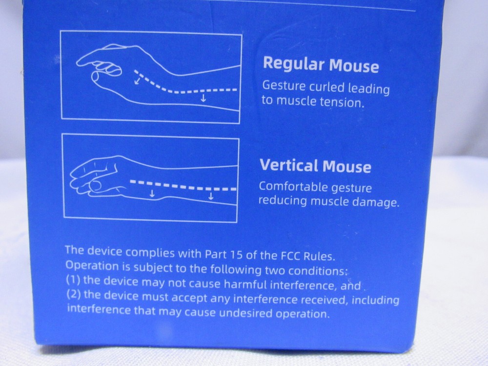 Ergonomic Mouse Wireless Vertical 2.4G Quiet Blue LED 6Button Right Hand