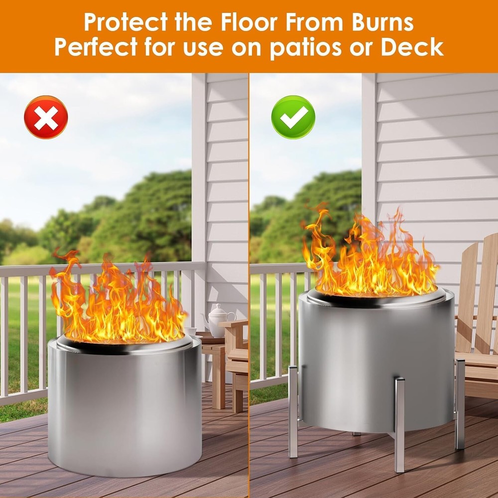 15-27 inch Firepit Stand, Retractable Adjustable Base Firepit Stand