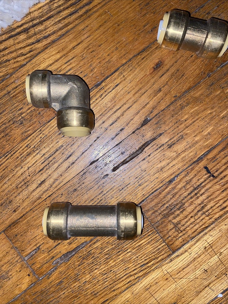 Sharkbites: 3/4 90 , 3/4 coupling, 3/4 slip coupling