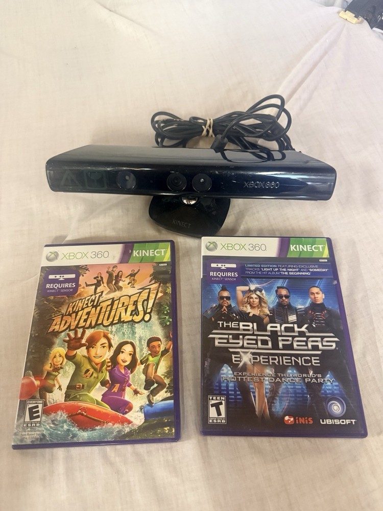 Microsoft Xbox 360 Kinect Bundle Includes Kinect Sensor Model 1414 w/ 2 Games