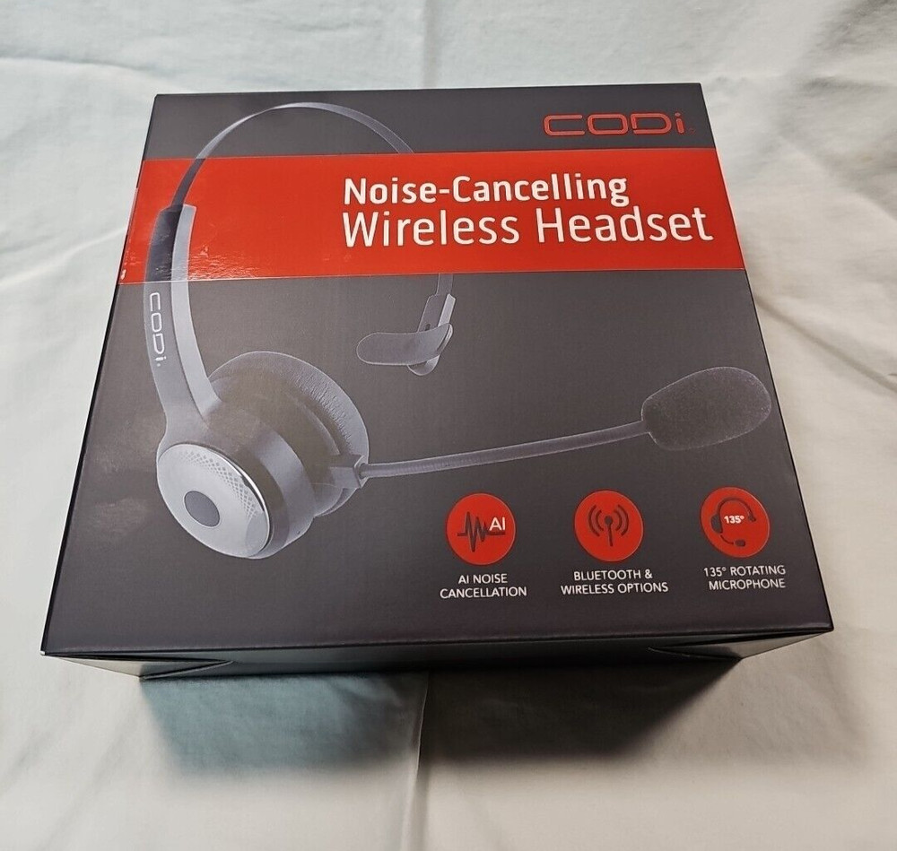 Codi Wireless Headset with Integrated AI Noise-Cancelling Microphone (a04616)
