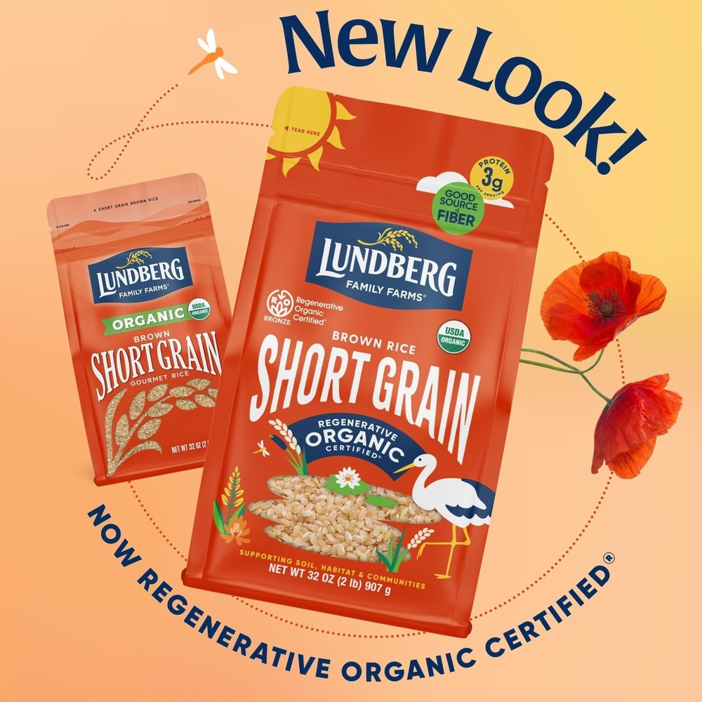 Lundberg Regenerative Organic Short Grain Brown Rice 2 Pound Pack