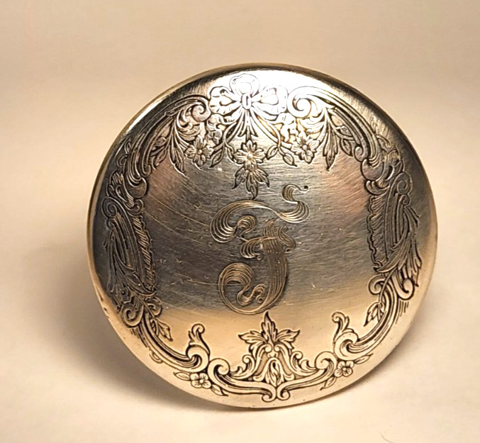 CUT GLASS DECANTER / BOTTLE with GORHAM STERLING SILVER STOPPER