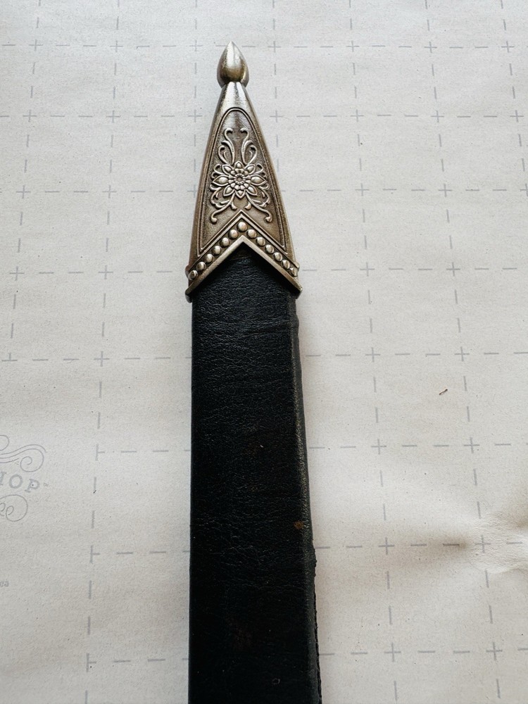 16” Medieval Dagger Skull Skeleton Handle And Sheath With Chain
