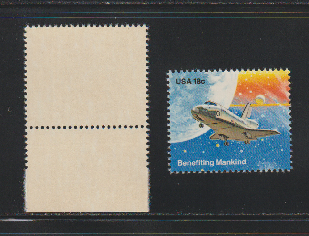US EFO ERROR Stamps #1918 Space Shuttle Columbia: Misperf & Normal. MNH