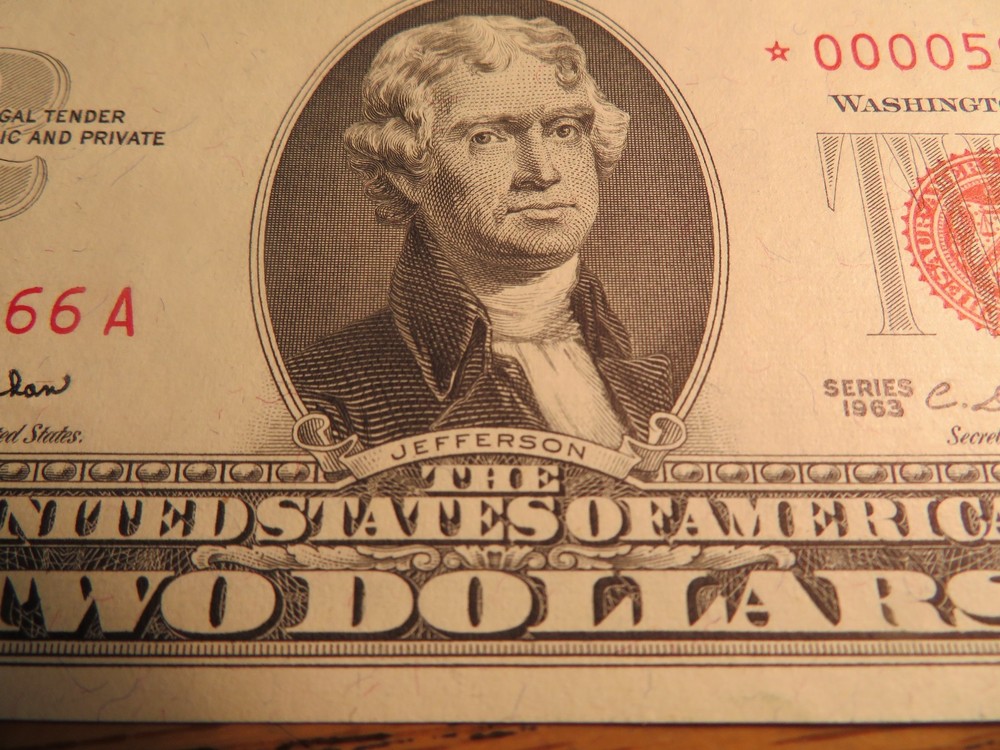 1963 Two Dollar US Note Red Seal Star Note *00005966A MINT