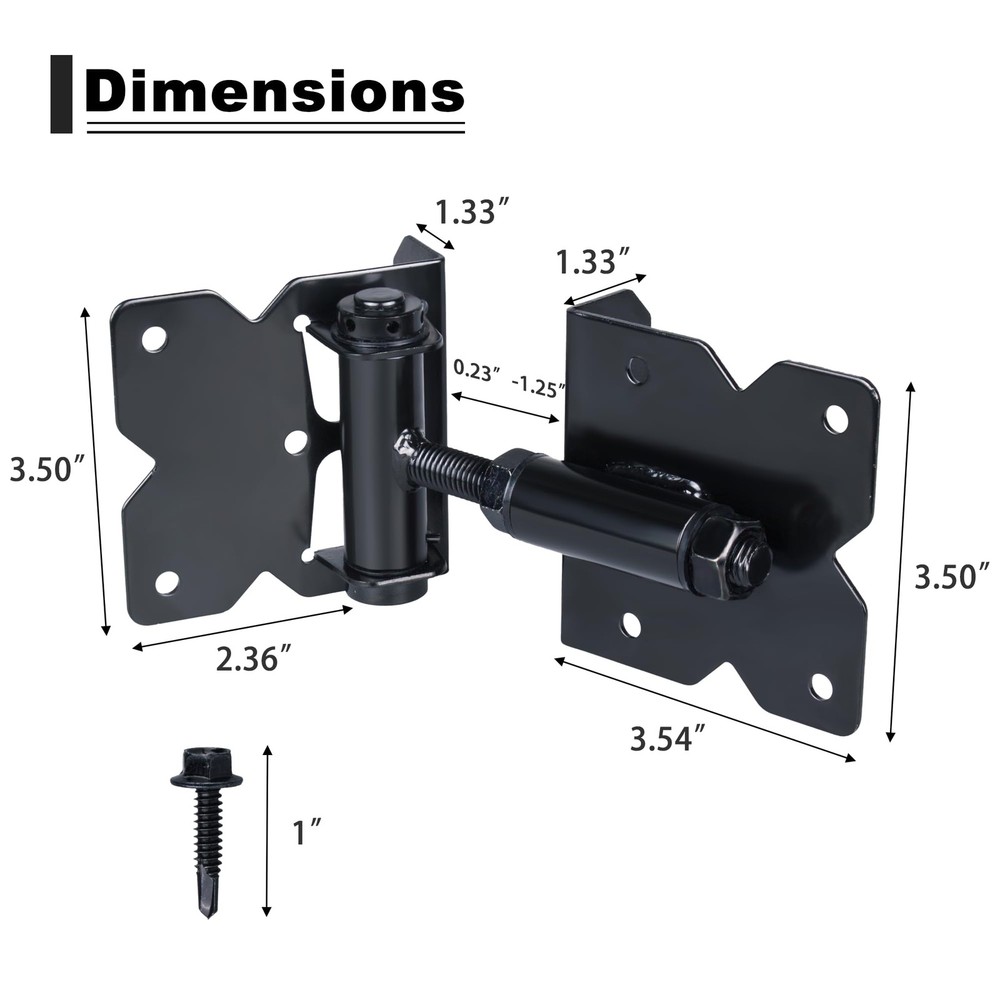 Black 90 Degree Adjustable Self Closing Hardware Hinges for