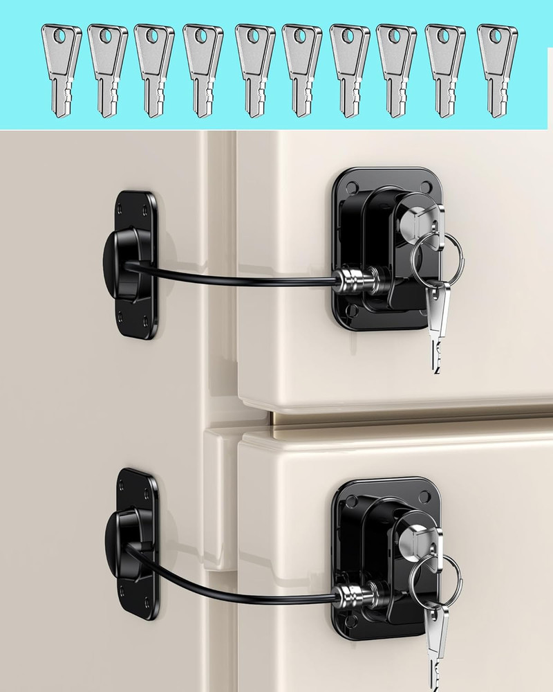 10 Pack Refrigerator Lock Replacement Keys for Fridge Cabinet Locks, Universal S