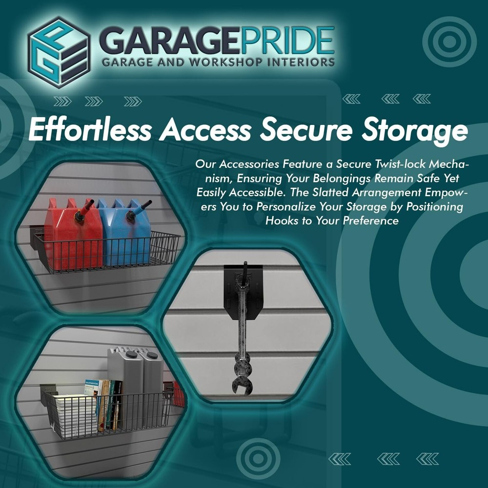 EVOPanel Garage Wall Storage Kit 15 Accessories EP161