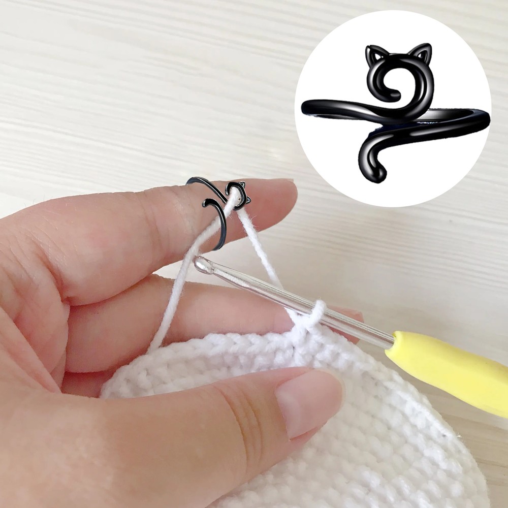 2pcs Yarn Guide Ring Thimble for Knitting and Crochet Adjustable Tension Ring