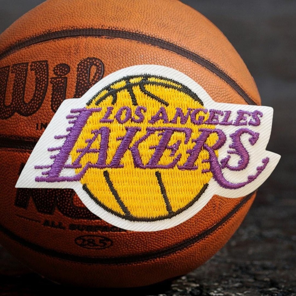 LA Lakers Patch. Embroidered. Iron On Backing. 3"x2"