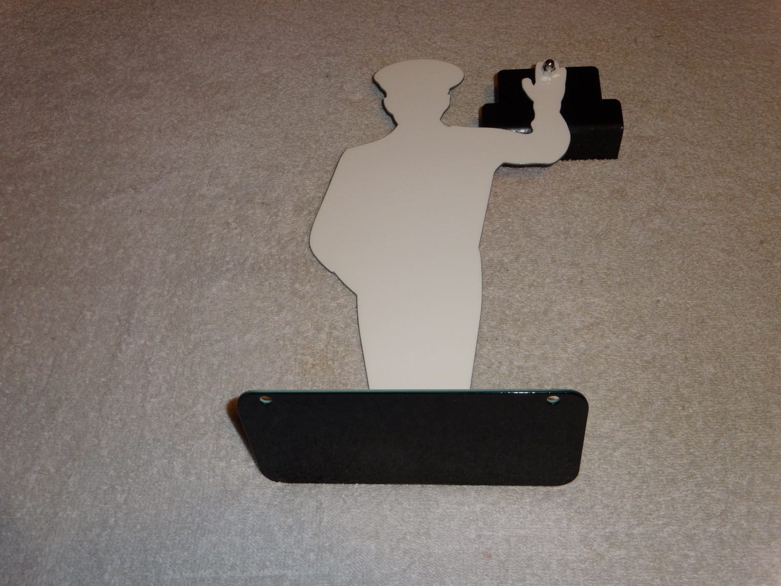 VINTAGE HARLEY DAVIDSON MOTORCYCLE👨MAN METAL GASOLINE BUSINESS CARD HOLDER SIGN