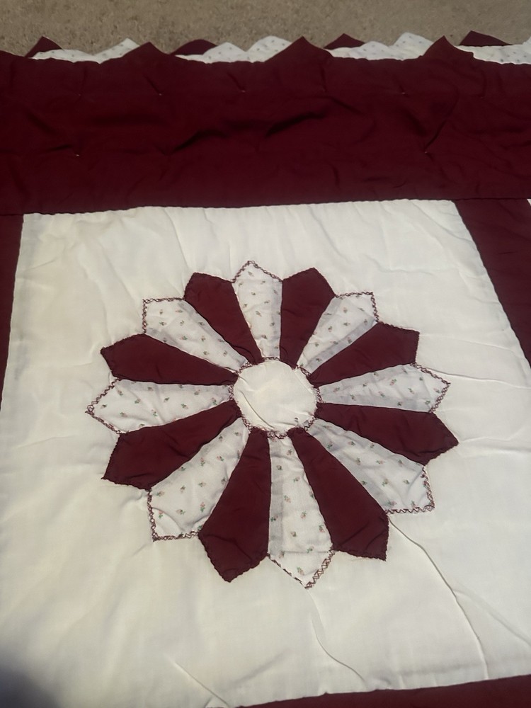 Vintage Quilt-pinwheel Pattern-red-handmade 94”x 74”-unique Pattern Edging