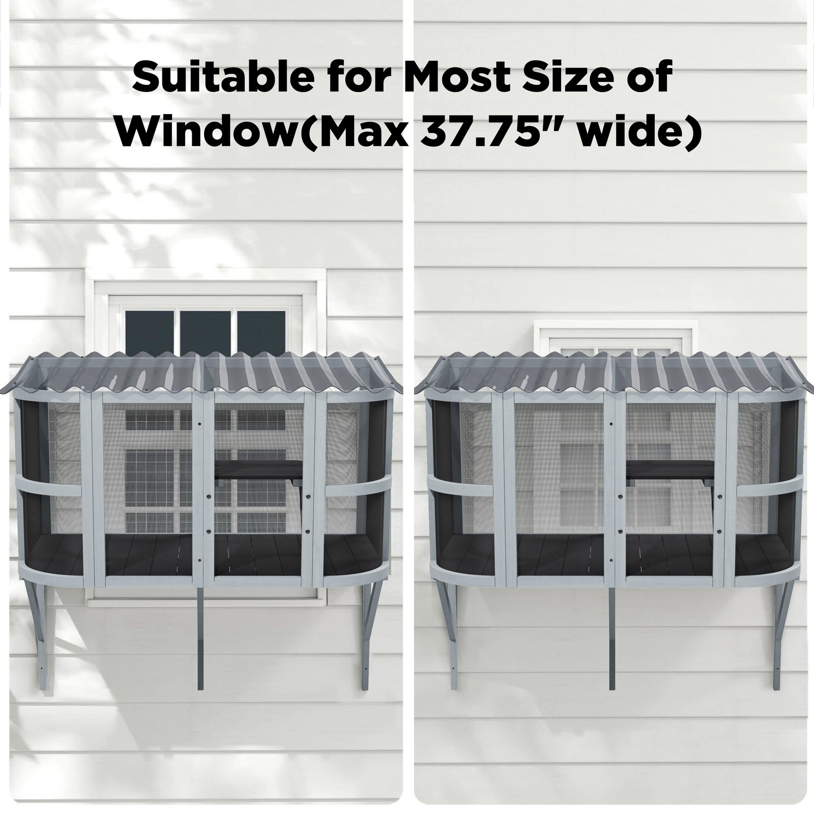 Cat Catio Expandable Window Box Enclosure for Multiple Indoor Cats All-Weather