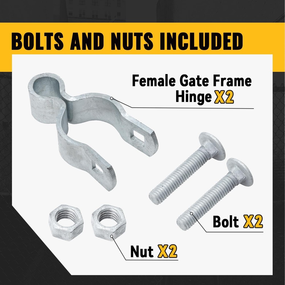 VIVIDA 1-3/8" Chain Link Female Gate Hinge, Galvanized Gate Post Hinge, for 1...