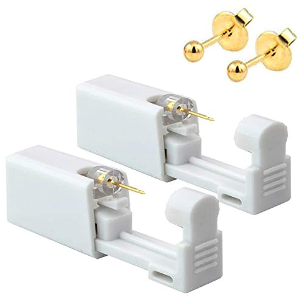 2 Pack Self Ear Piercing Gun Earring,Disposable Piercing Kit No Pain Easy Use...