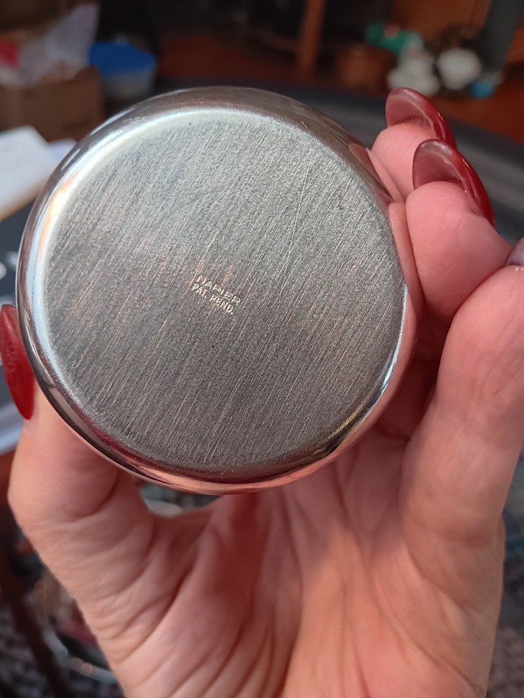 4 INCH SILVERPLATE CONTAINER WITH LID. 1197