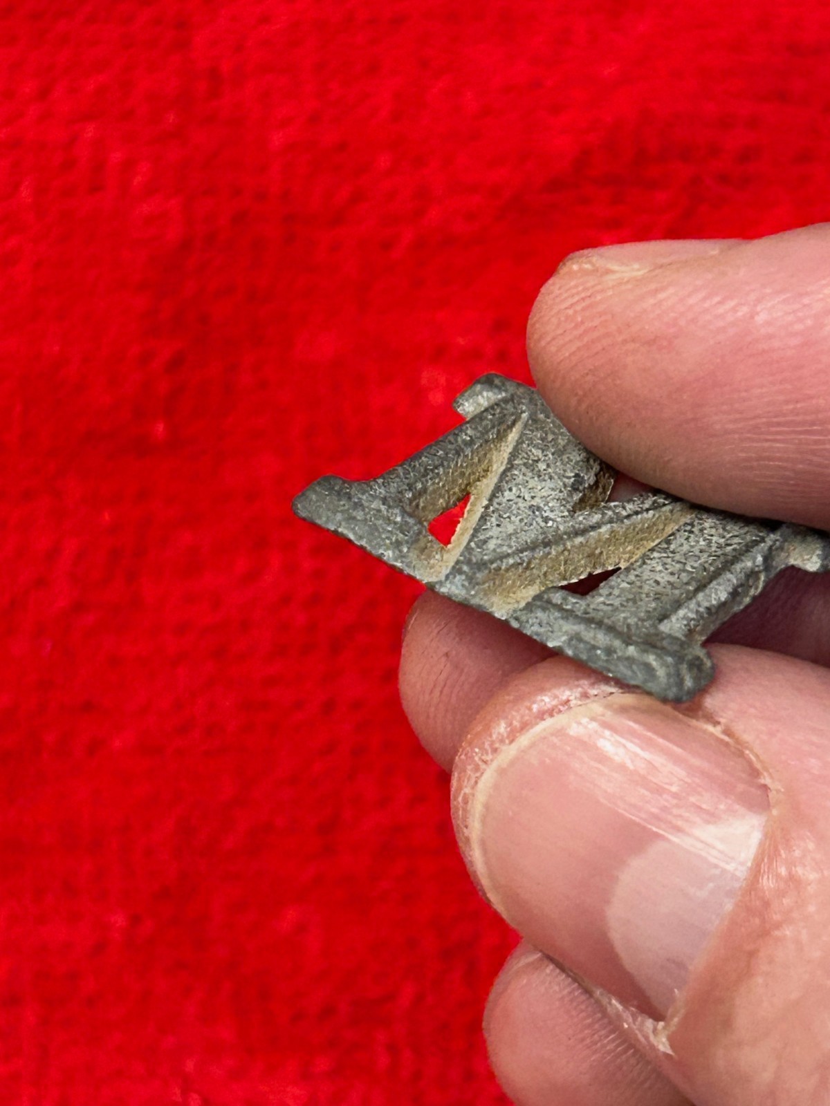 Dug Relic Civil War Hat Letter M---Beautiful Piece and Very Rare!