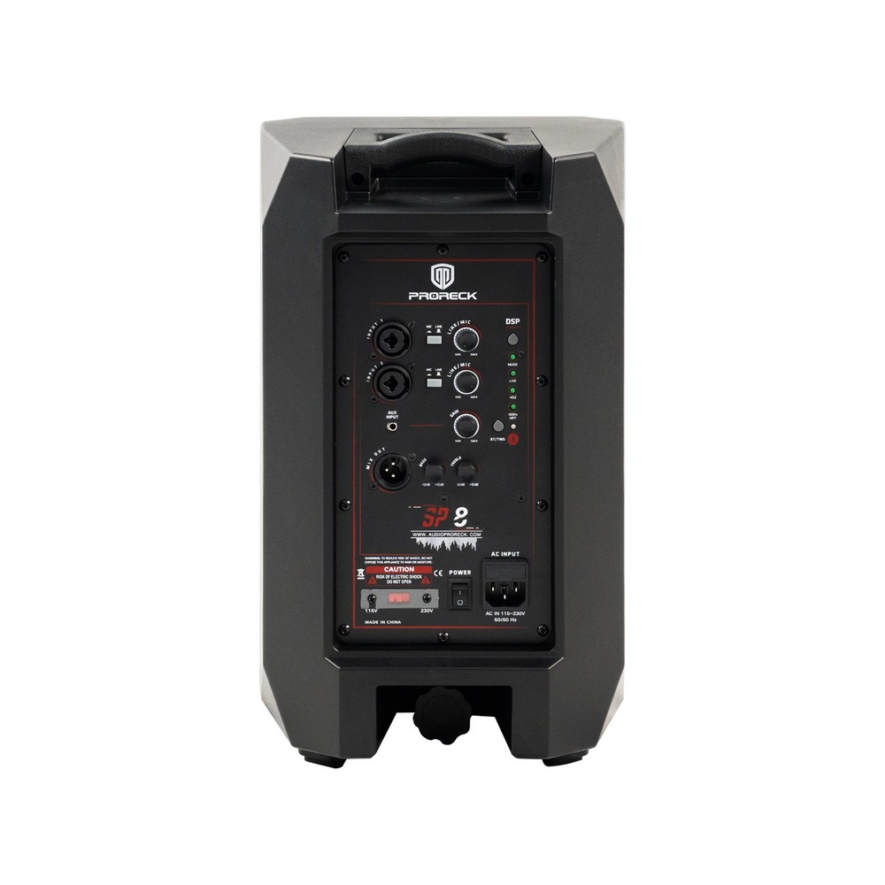 Proreck Professional SP8 1000W 8'' Bluetooth Powered PA Speaker Bluetooth TWS