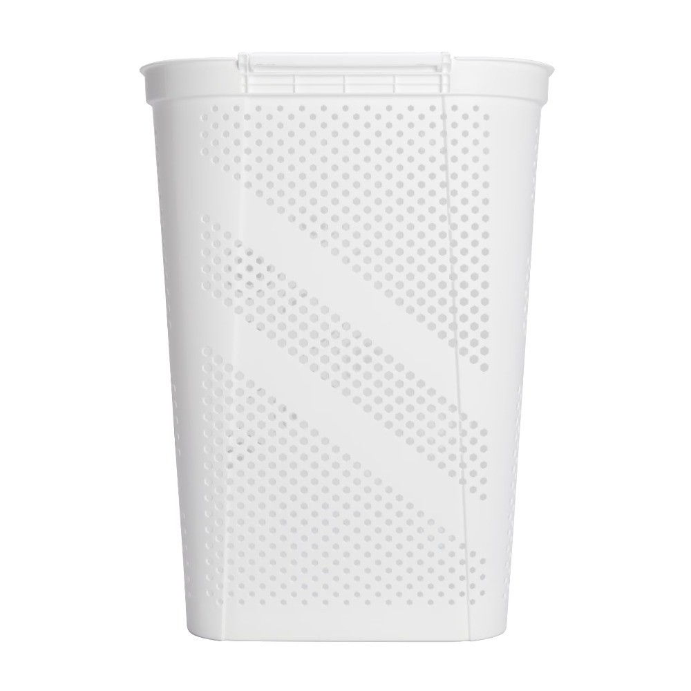 Large 24-Pack White Plastic Hanging Lid Rectangular Laundry Basket Hamper