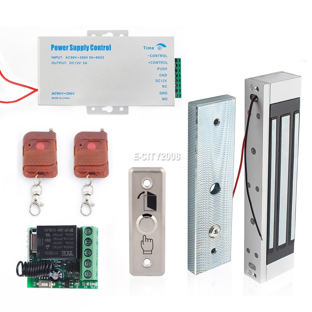 New Electric Magnetic Door Lock Kit System Access Control With 2 Remote Control
