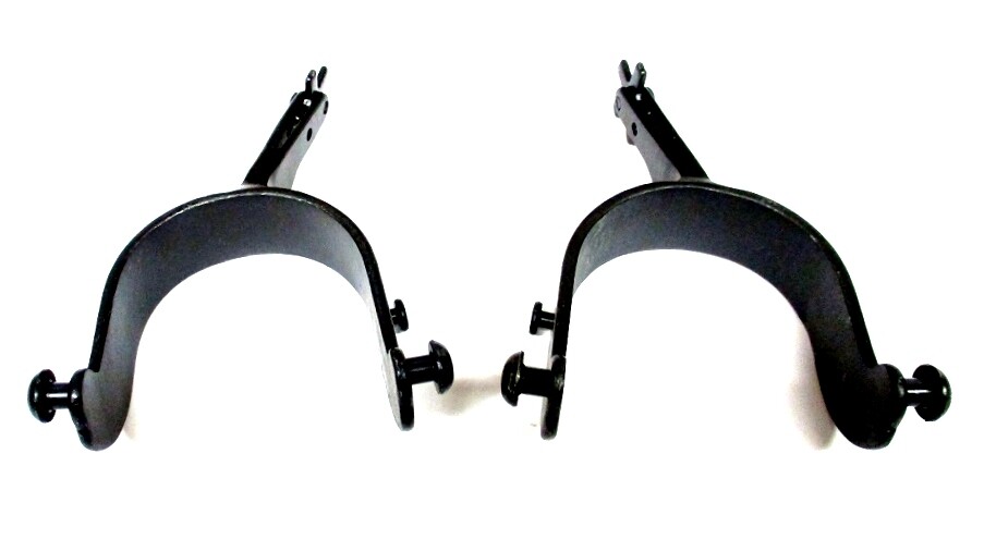 Bull Riding Spurs 22-1/2 Degree Offset Black Steel New from Eddy's Tack