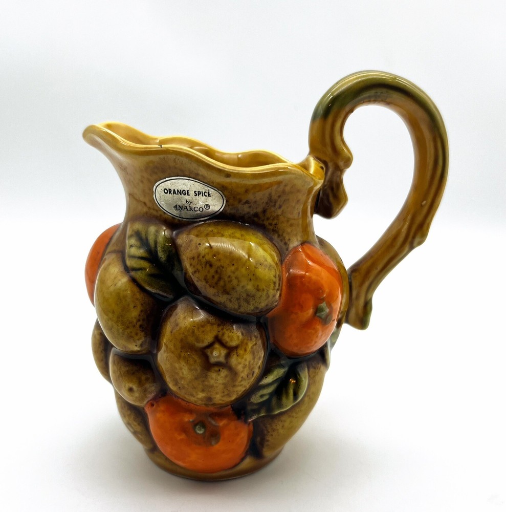 Irnaco Japan Ceramic Orange Spice Pattern Pitcher