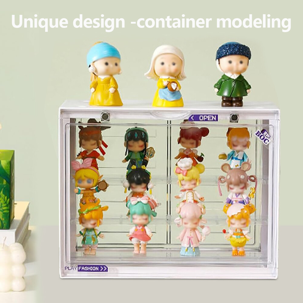 3-Tier Acrylic Display Case Stand Stackable Dustproof Transparent Showcase Box