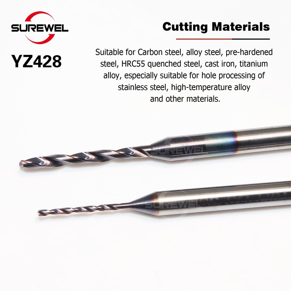 Micro Drill 0.1mm to 1.69mm Solid Carbide Min Bit CNC Machining Tool Precision