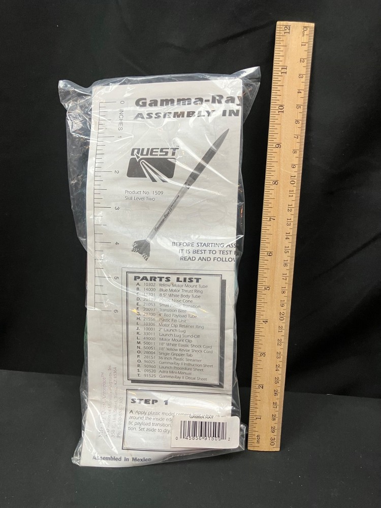 Quest Gamma Ray Payloader - Unique Parts useful for scratch scale models -Sealed