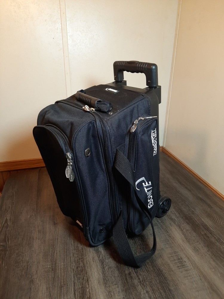 Ebonite Transport 2 Ball Roller Bowling Bag Black