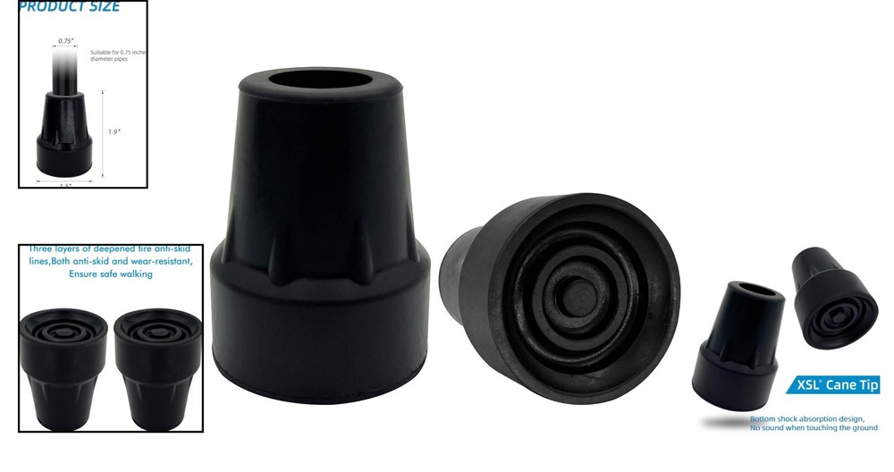 Essential Skid-Resistant Cane Replacement Tips 3/4 Inch - Safe & Reliable